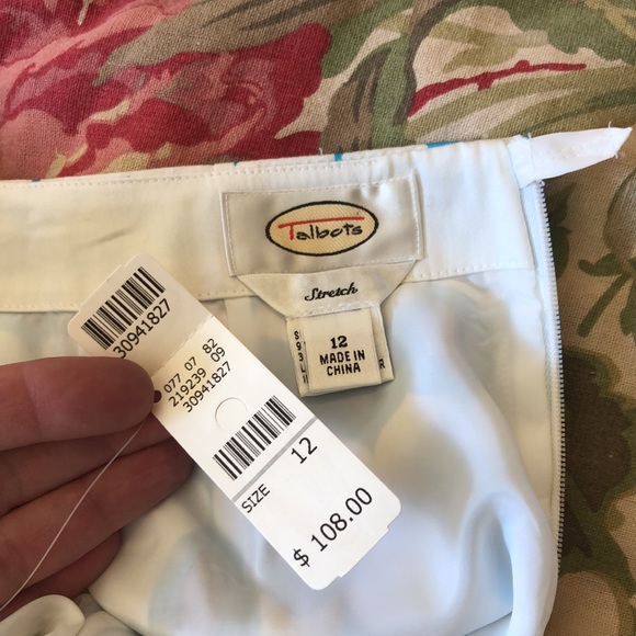 Vtg TALBOTS Size 12 Geometric Groovy Design Shapes Line Cotton Stretchy $108 NEW - Picture 14 of 14